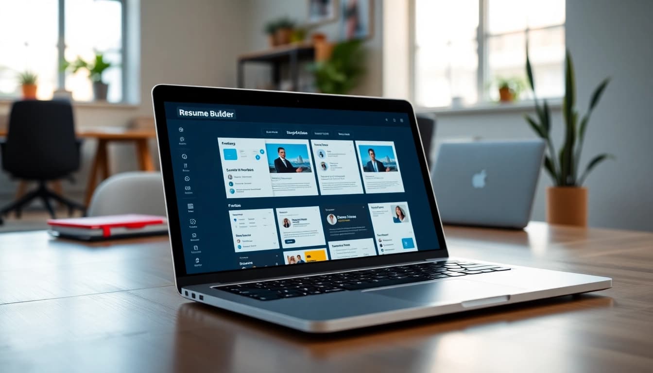 Design a user-friendly Resume Builder interface showcasing various templates for job seekers.