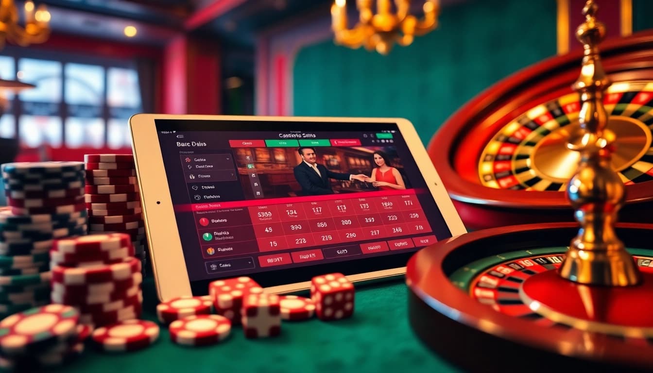 Vivez une expérience de jeu captivante dans un casino en ligne fiable avec des jetons vibrants et une roue de roulette.