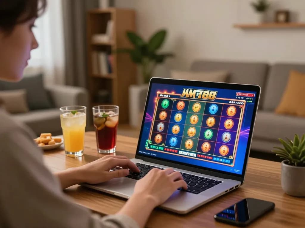 Engaging gameplay on MM88 casino app with colorful slots and a relaxed atmosphere