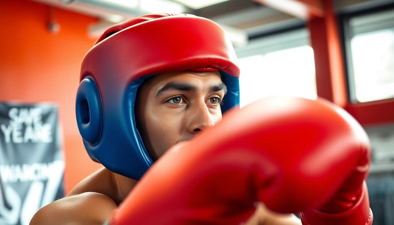Schutz und Komfort mit Headgear Boxing im Training eines Boxers