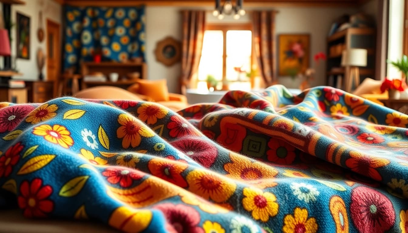 Bekijk diverse fleece stof prints met unieke patronen en texturen voor creatieve projecten.