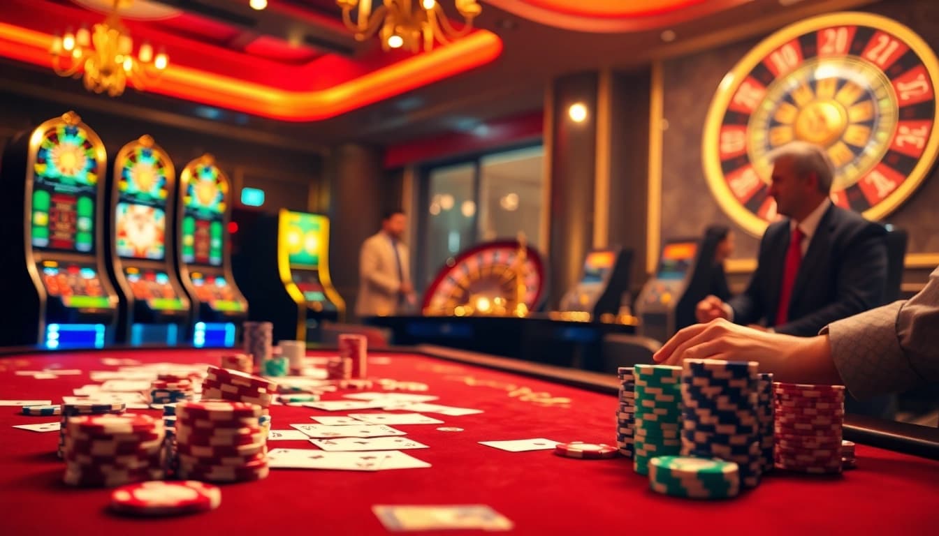 Players enjoying a thrilling gaming experience at xx88 com's luxurious casino tables.