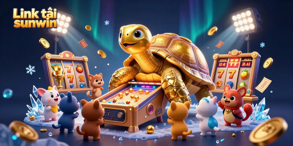 Play and win with the ultimate Link tải sunwin experience featuring a captivating golden tortoise and lively game elements.