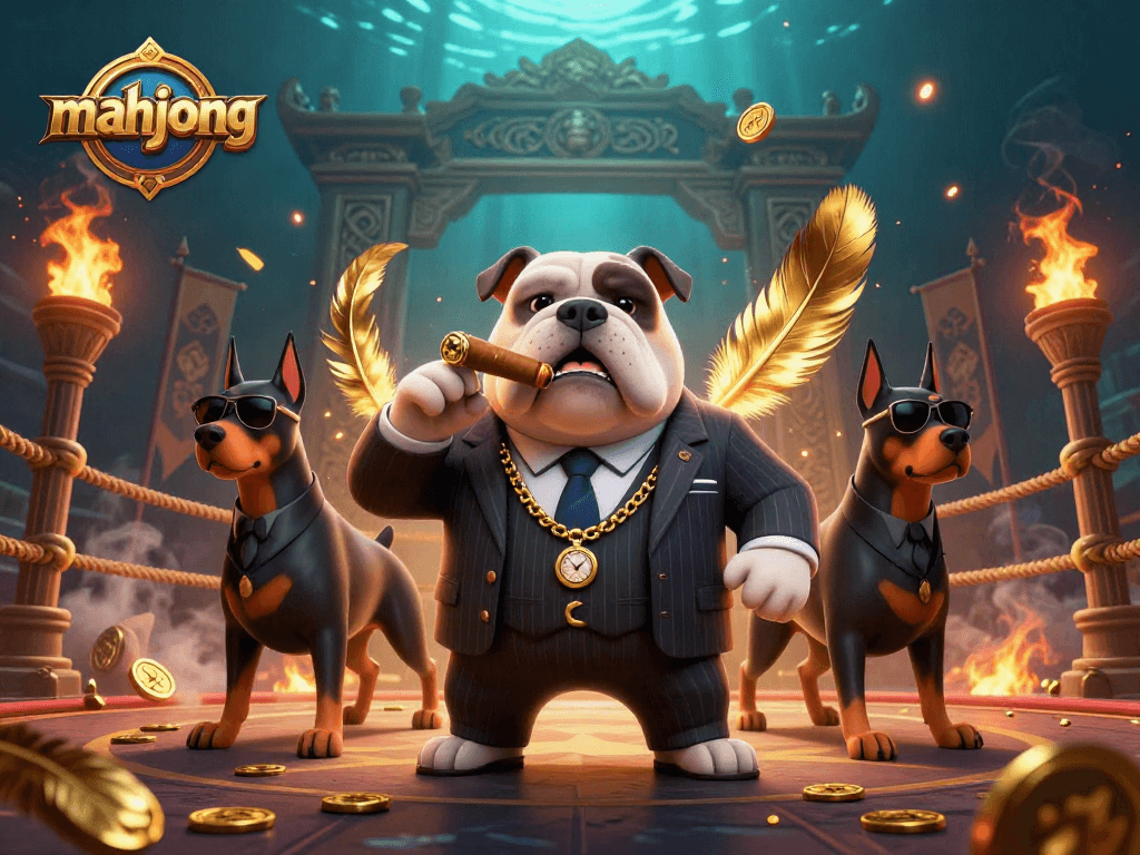 Engage in thrilling mahjong action with animated casino characters in a dynamic arena.