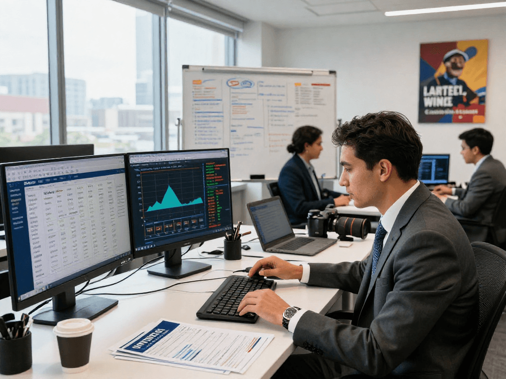 Analyzing campaign lift study data in a modern political office.