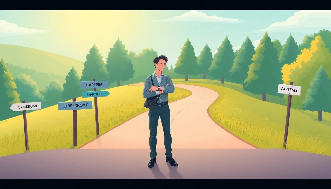 person contemplating choices to find my true calling at a crossroads in nature