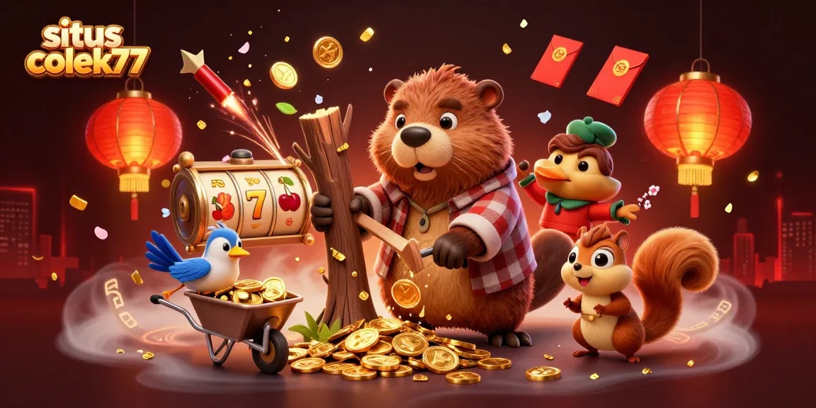 Experience exhilarating wins at situs colek77 with charming cartoon characters and vibrant casino elements.