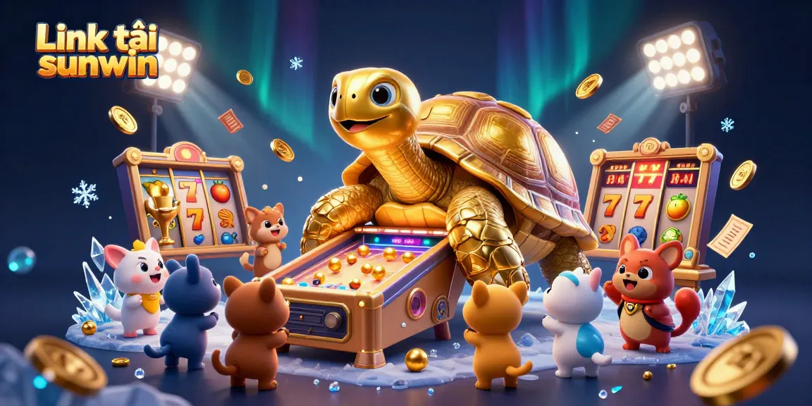 Play and win with the ultimate Link tải sunwin experience featuring a captivating golden tortoise and lively game elements.