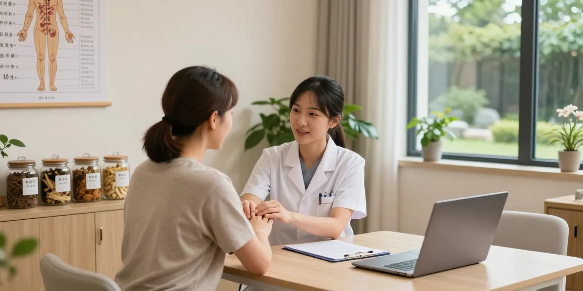 Warm wellness consultation at 수원한의원, showcasing personalized herbal treatments in a serene clinic.