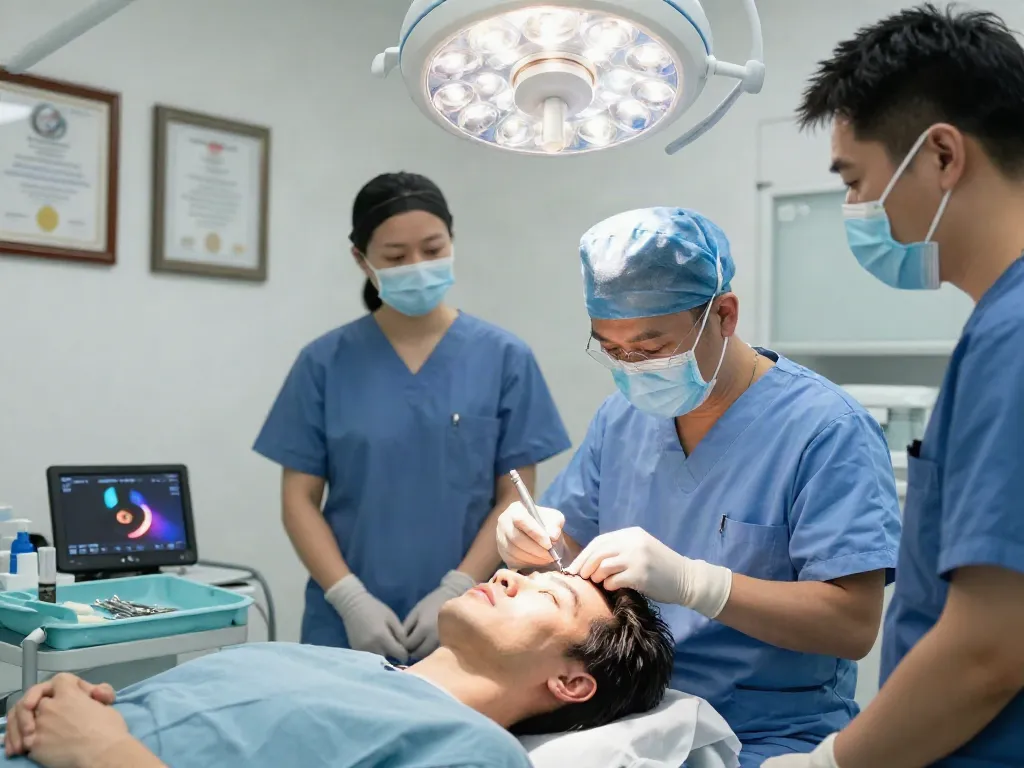 Hair Transplant Malaysia - Professional surgeon performing FUE hair restoration in a modern clinic