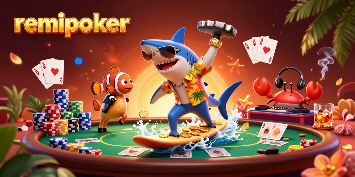 Engage with remipoker while enjoying vibrant 3D casino characters and dynamic poker elements.