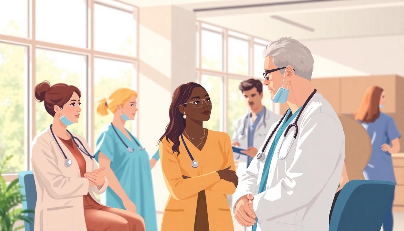 Health professionals providing compassionate care in a supportive environment.