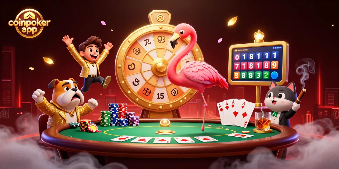 Jouer sur l'application coinpoker app tout en célébrant des gains autour d'une table de poker dynamique.