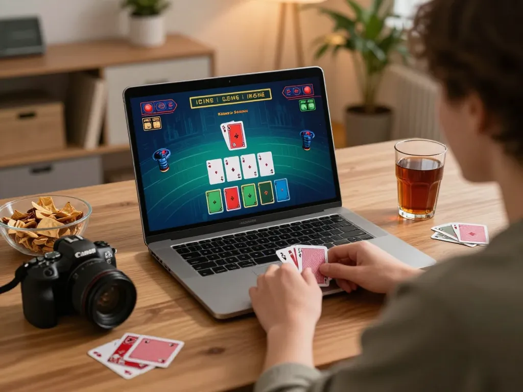 Engaging in live dealer blackjack on gamebaidoithuong8 with cozy home atmosphere.