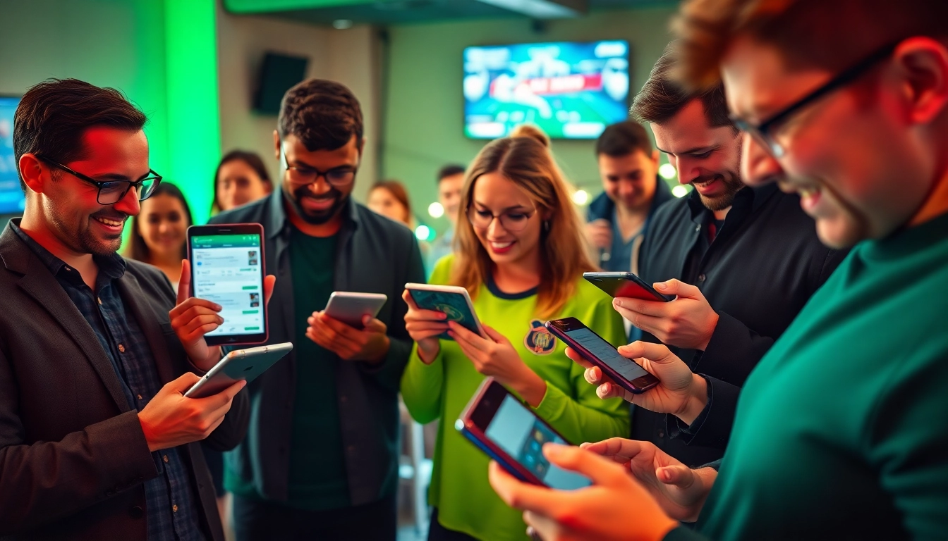 Engaging scene of sports betting sites India with diverse users actively placing bets online.
