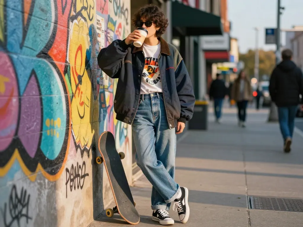 Fashionisk .com style showcase of trendy streetwear in urban setting