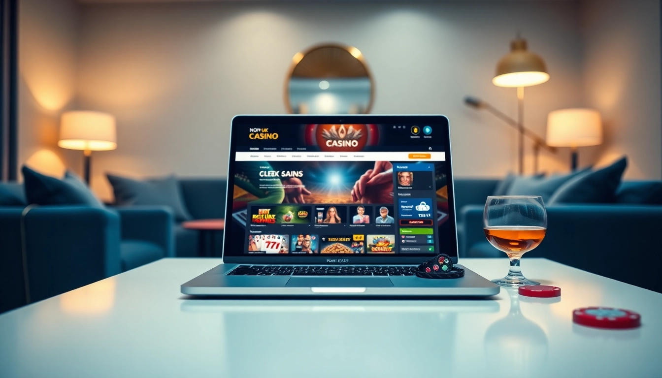 Engaging snapshot of Non Uk Casino 2025 gaming experience with a sleek laptop interface.