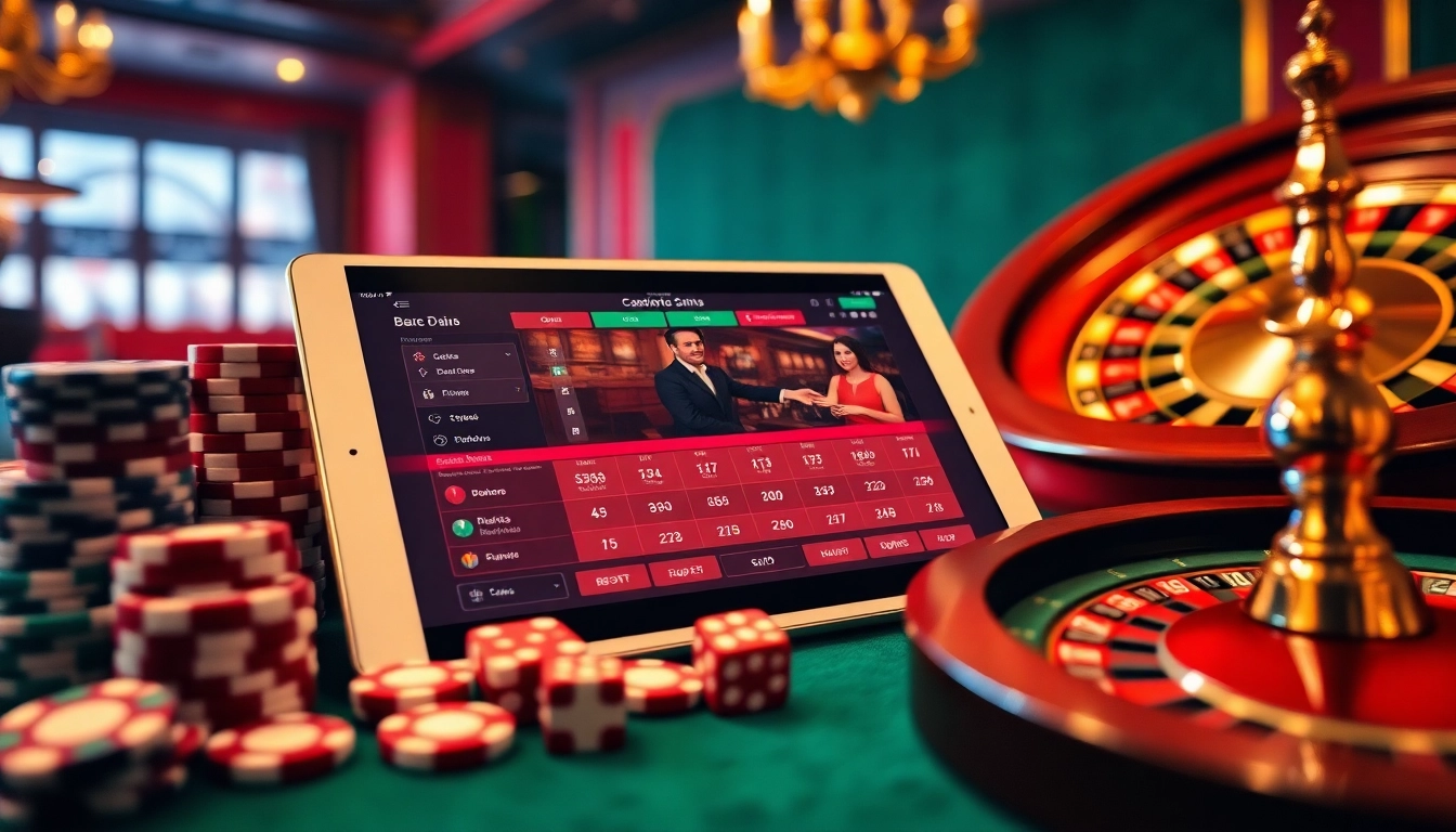 Vivez une expérience de jeu captivante dans un casino en ligne fiable avec des jetons vibrants et une roue de roulette.