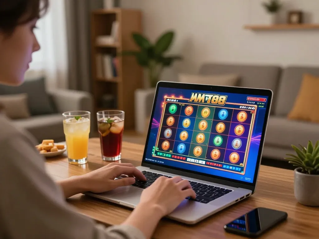 Engaging gameplay on MM88 casino app with colorful slots and a relaxed atmosphere