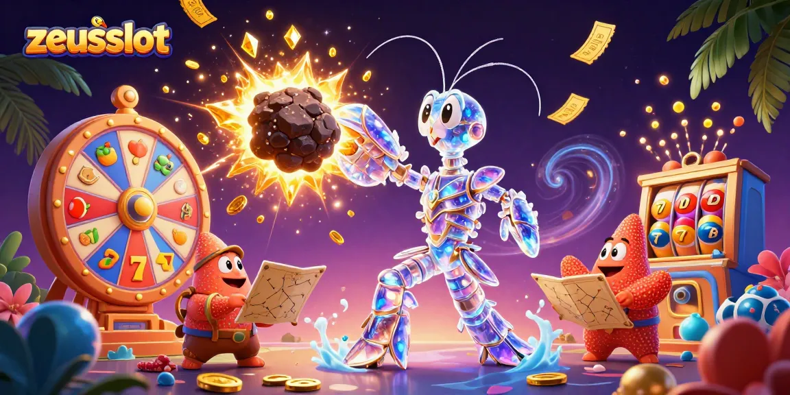 Experience zeusslot excitement with vibrant 3D illustration featuring dynamic casino elements.
