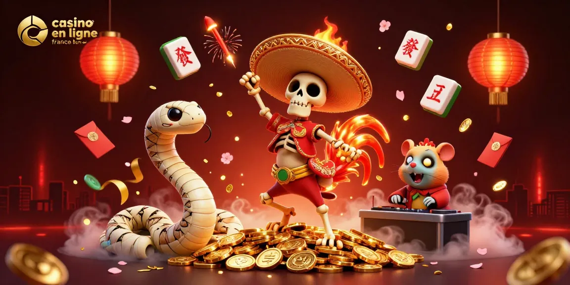 Vibrez avec le casino en ligne légal en France grâce à cette illustration avec des personnages captivants et un décor dynamique.