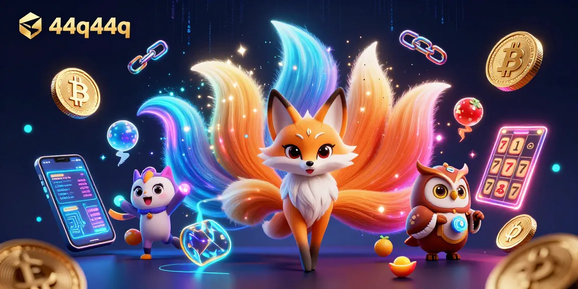 Spin the reels with 44q44q featuring a nine-tailed fox and vibrant crypto elements.