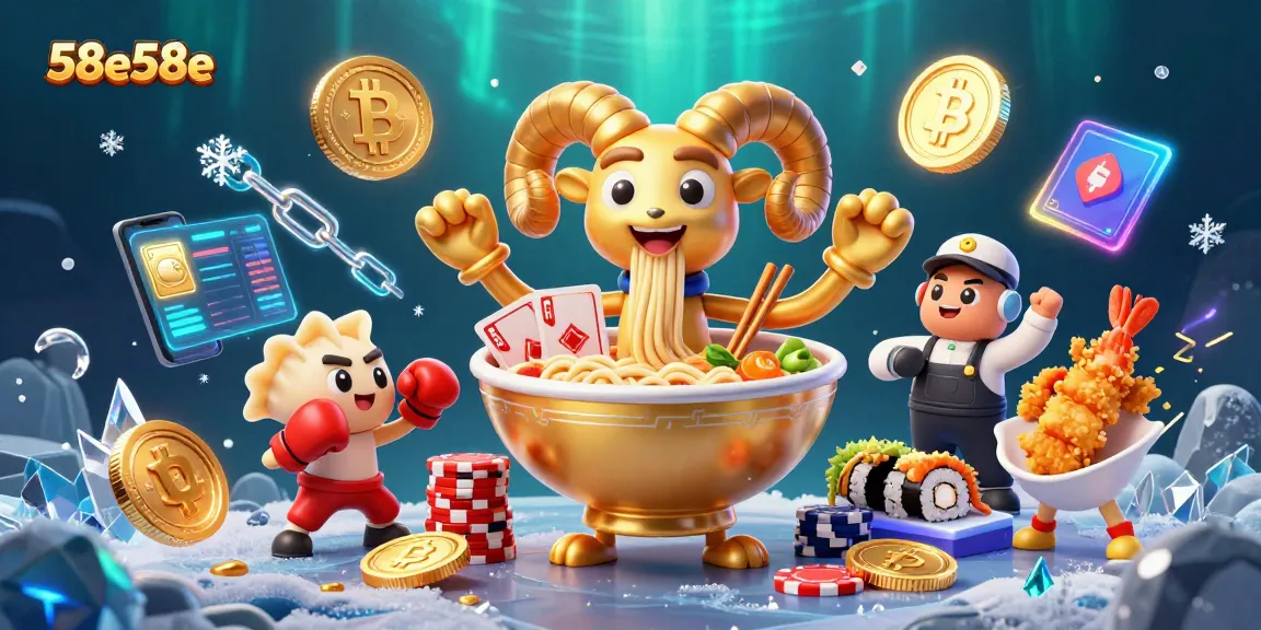 Engage with 58e58e's vibrant casino experience featuring unique characters and crypto elements.