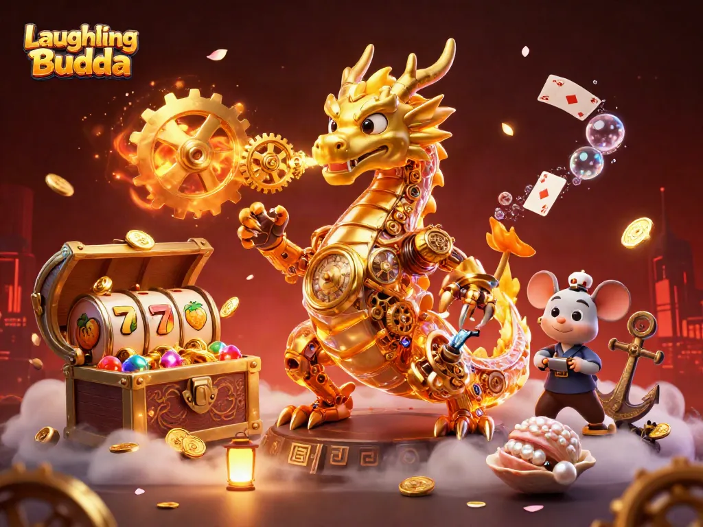 การเล่นเกมสล็อตและกำไรจาก Laughing Buddha ในภาพอนิเมชั่น 3D ที่สมจริง