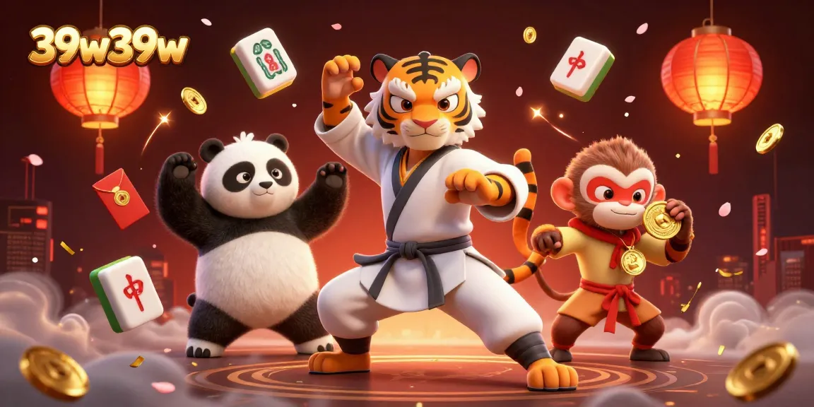 Engage with 39w39w as a kung fu tiger master leads a fun casino adventure.