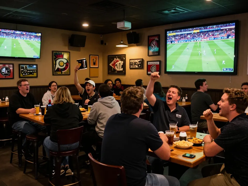 Cakhiatv offers an exciting sports bar atmosphere as fans cheer for live football matches.
