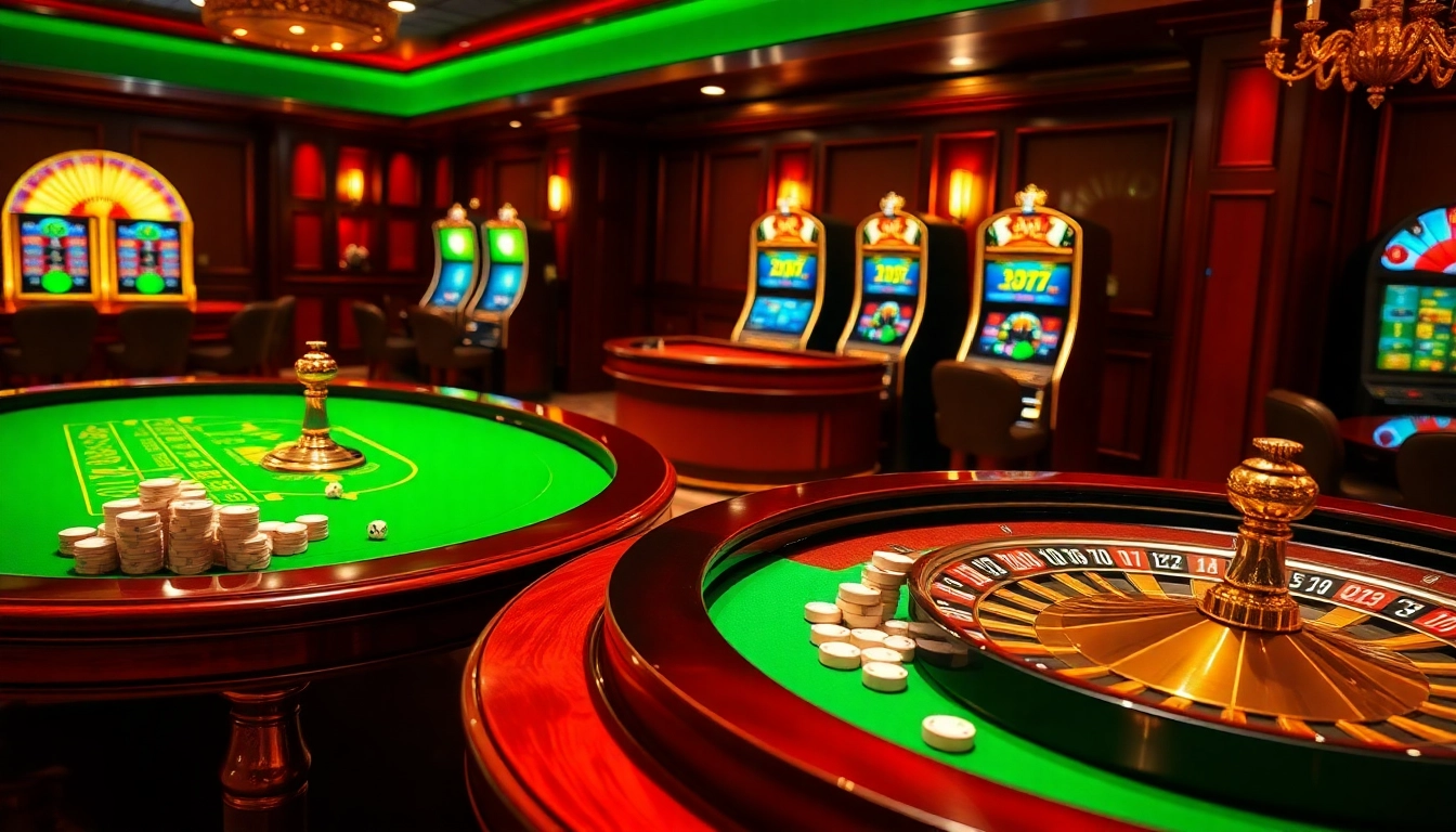 Célébrez les opportunités de gagner dans un casino en ligne fiable avec des jetons de poker et des roues de roulette.