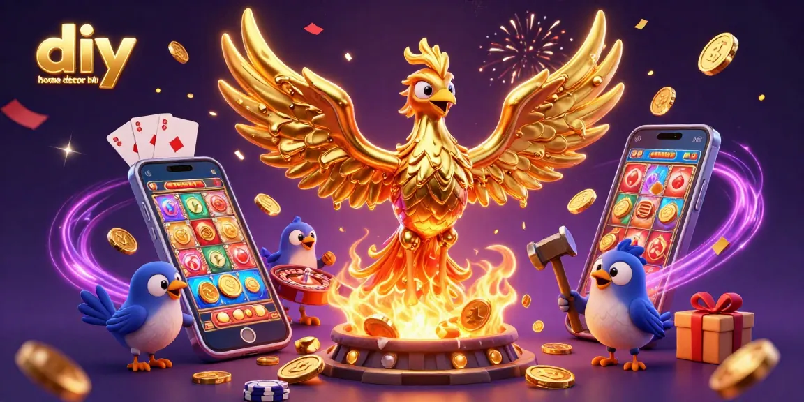 Engage with the diy home décor blog showcasing a dynamic 3D casino theme illustration with gaming elements.