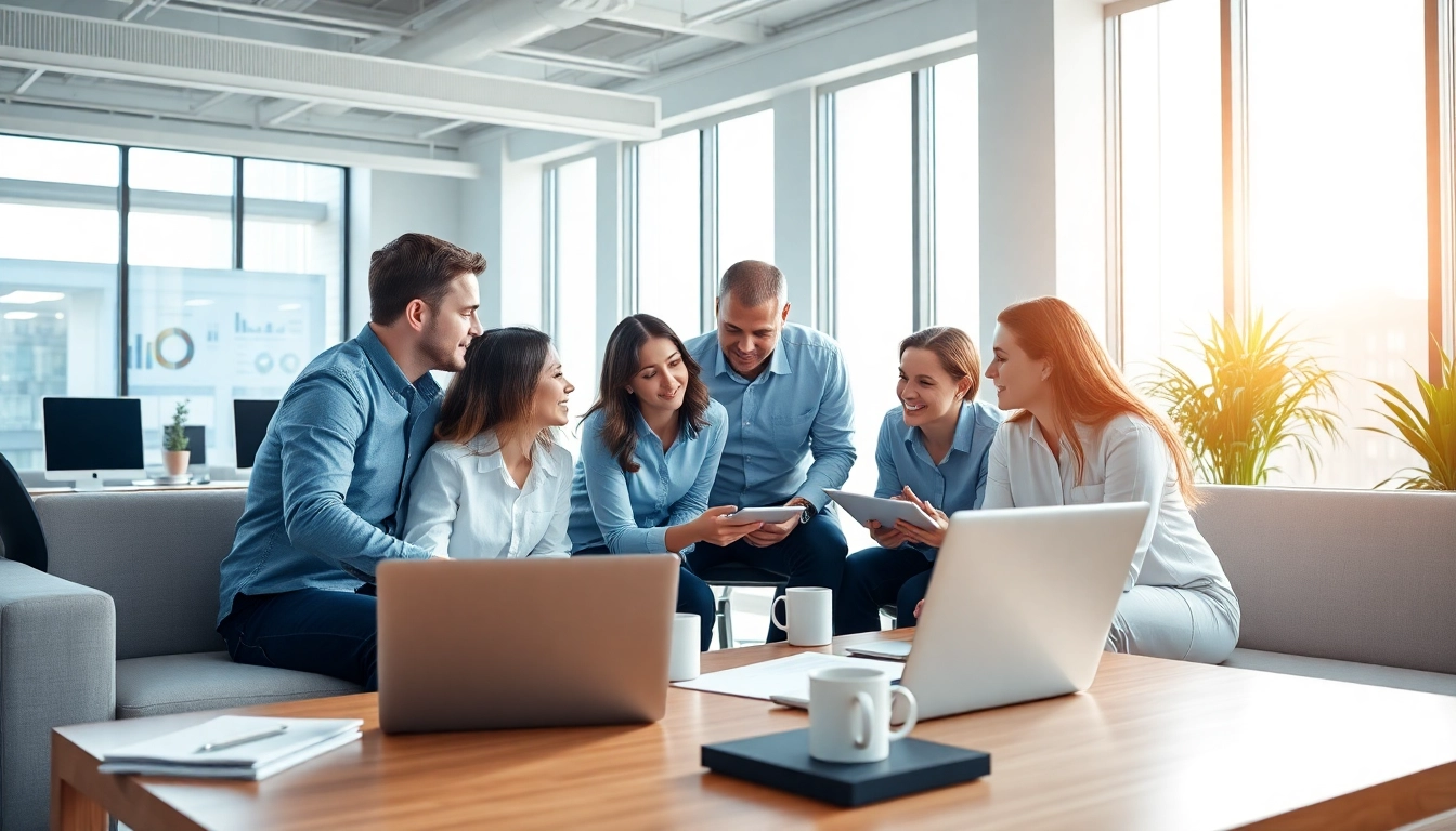 Enhance productivity with managed it services lakeland as a professional team collaborates in a modern office.