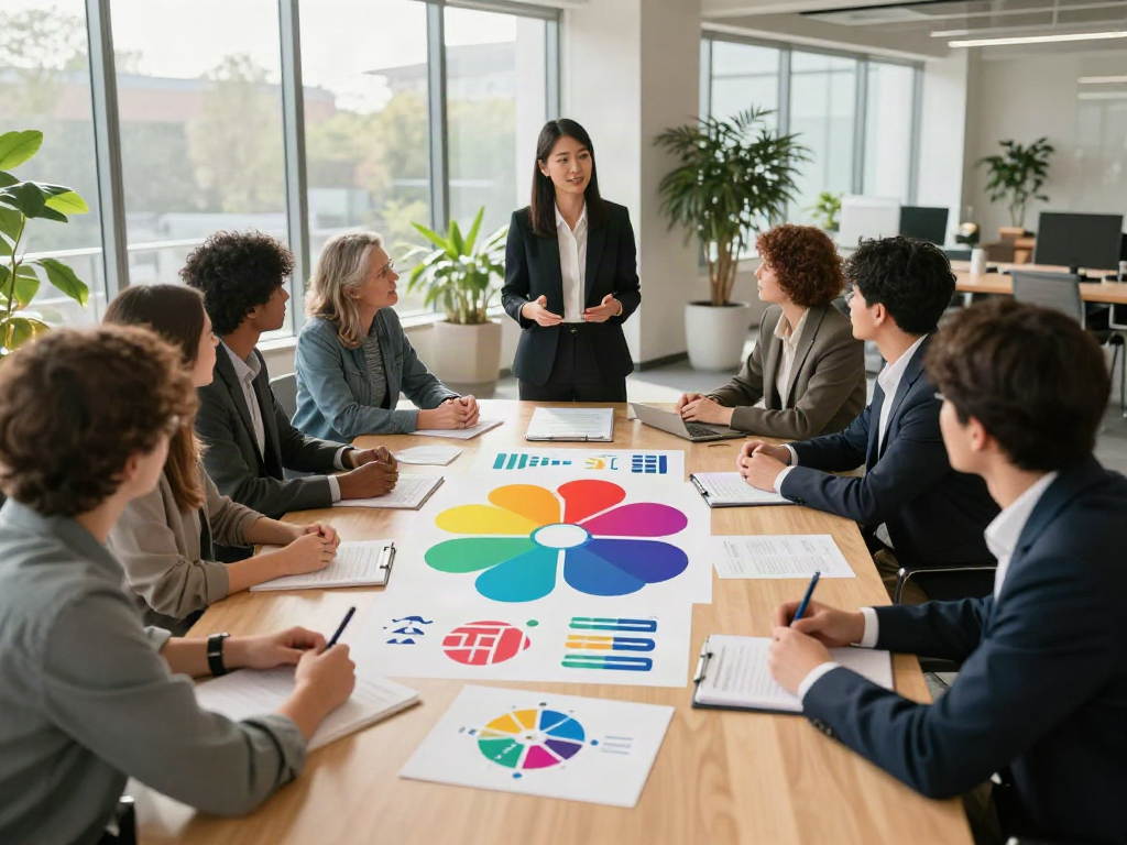 PedroVazPaulo Executive Coaching session with professionals collaborating and developing leadership skills in a modern office.