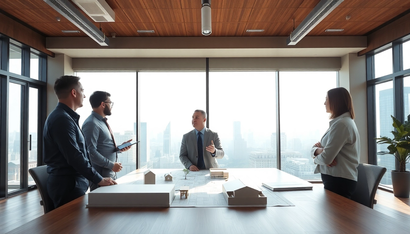 Architectural consultation Boston in a modern office with large windows and city views.