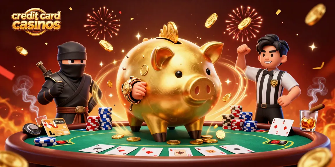 Engage with thrilling gameplay at credit card casinos featuring vibrant 3D characters and casino elements.