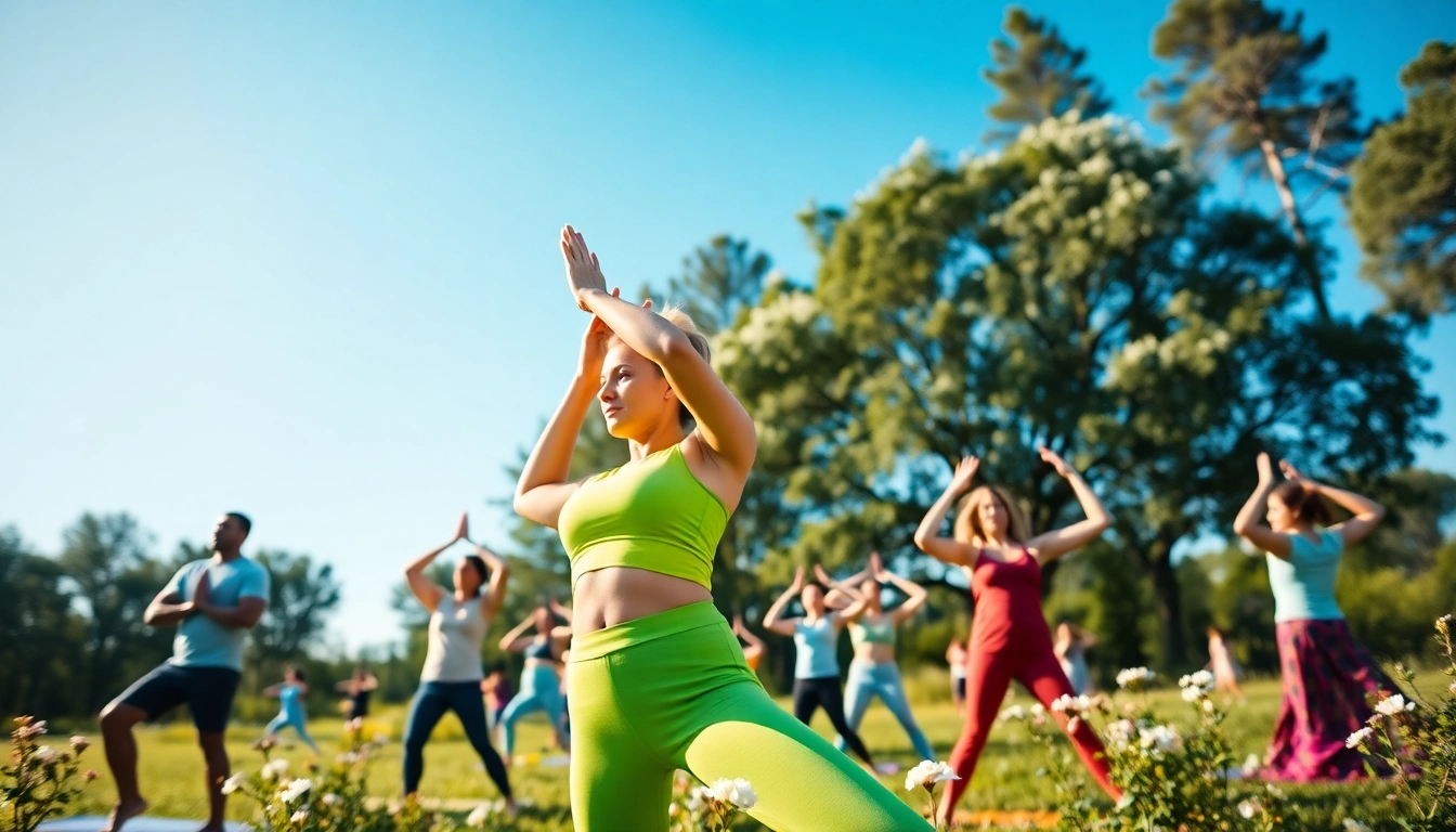 Enhancing health through yoga practice in a serene outdoor setting.