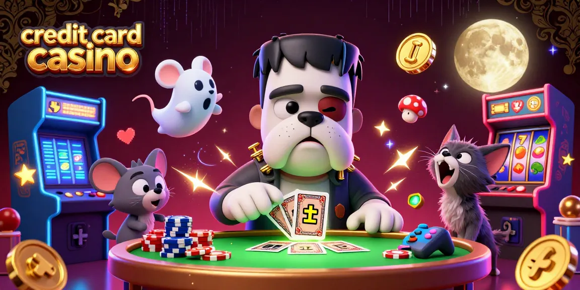 Engage with the thrilling world of credit card casino gaming, featuring vibrant characters and games.