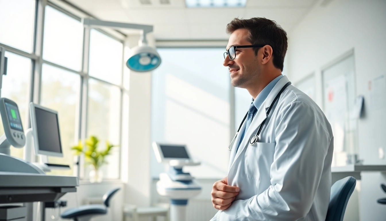 Health consultation with a professional doctor in a welcoming clinic environment.