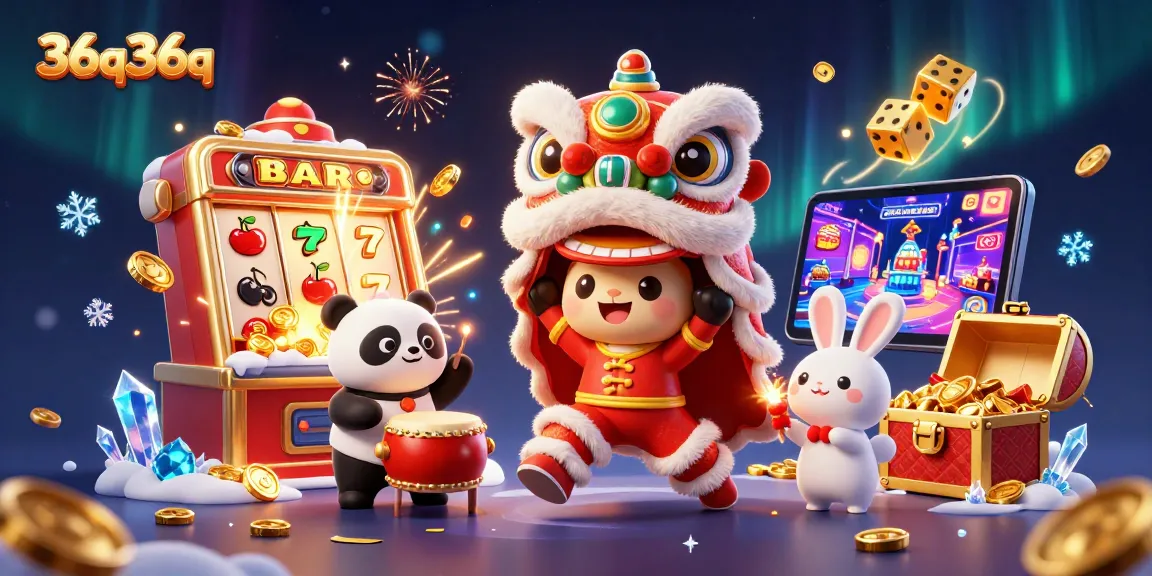 36q36q engages players with vibrant slot machine action and festive character scene