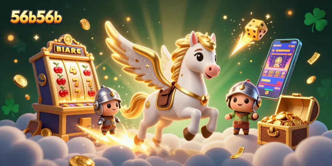 Descubra a emoção dos jogos de 56b56b com esta ilustração vibrante de cassino.