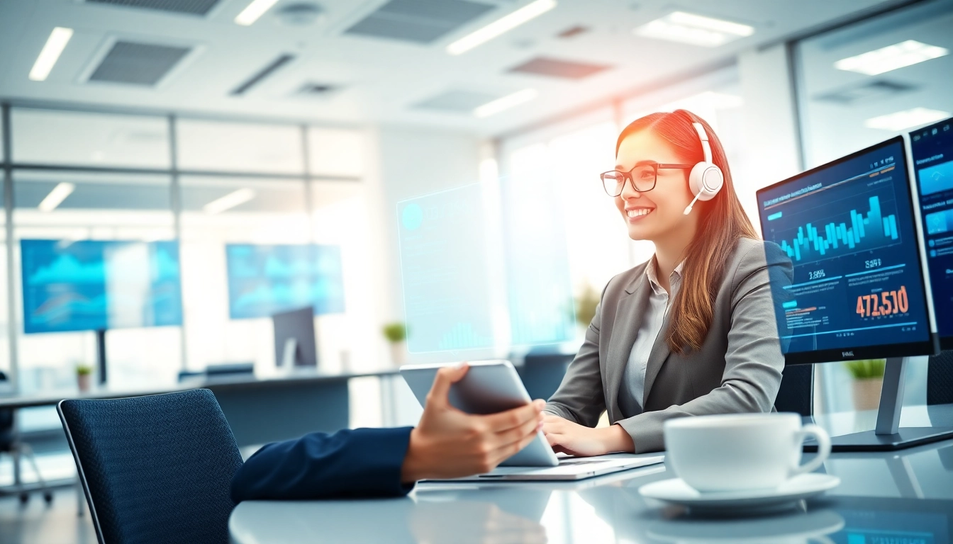 Engaging scene featuring an enterprise assistant saas in a modern office environment showcasing data analysis.