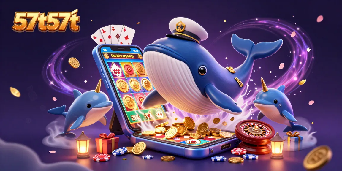 Win big at 57t57t by revealing hidden treasures with a magical whale and friends!