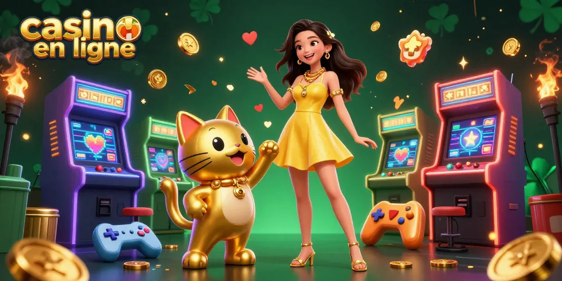 Découvrez un gameplay vibrant dans un casino en ligne avec des personnages joyeux et des éléments de jeu.