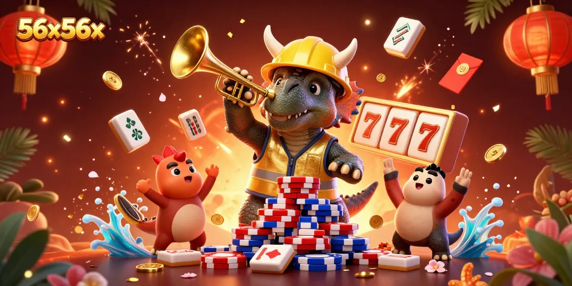 Experience thrilling moments with 56x56x in a vibrant casino-themed celebration scene.