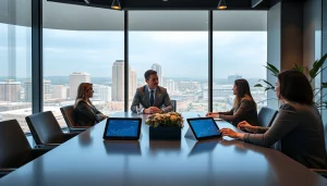 Engaging session on investment management San Antonio with a financial advisor and clients.