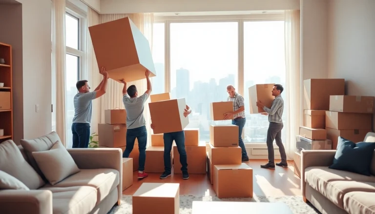 best Toronto Movers efficiently packing furniture during a sunny relocation in a modern apartment