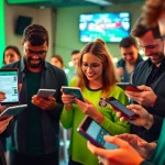 Engaging scene of sports betting sites India with diverse users actively placing bets online.