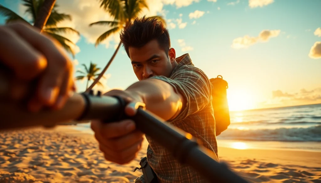 Action-packed scene from Aloha and Bullets showcasing Leroy Silver in a confrontation.