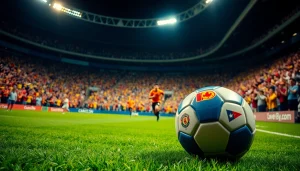 해외축구중계의 축구 경기를 관람하는 열광적인 팬들의 모습